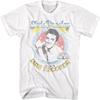 Sun Records Элвис Пресли Мужская Белая Футболка с Коротким Рукавом Винтажный Стиль Графические Футболки Рок-н-Ролл