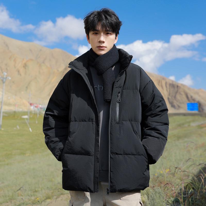 90 white duck down thickened trendy brand down jackets for men and women of the same style in winter 2026 new stand-up collar simple warm jacket