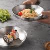 Round 304 Stainless Steel Dishes Anti Scalding Steak Plate Durable Dinning Plate  Kitchen
