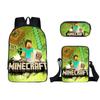 Minecraft Cartoon Game Character Printed Children Large Backpack Capacity