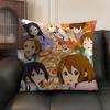Anime KKON ON Cute Cushion Cover Natural Linen Organic Fabric DoubleSided Printing Sofa Home Decor Gift Pillow Case