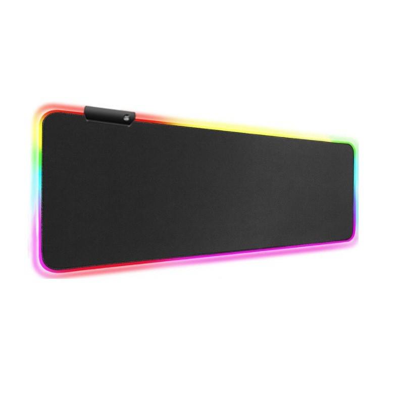 RGB Светящийся Игровой Коврик для Мыши - Большой, Толстый, Светодиодный Резиновый Настольный Коврик с Узором по Краю