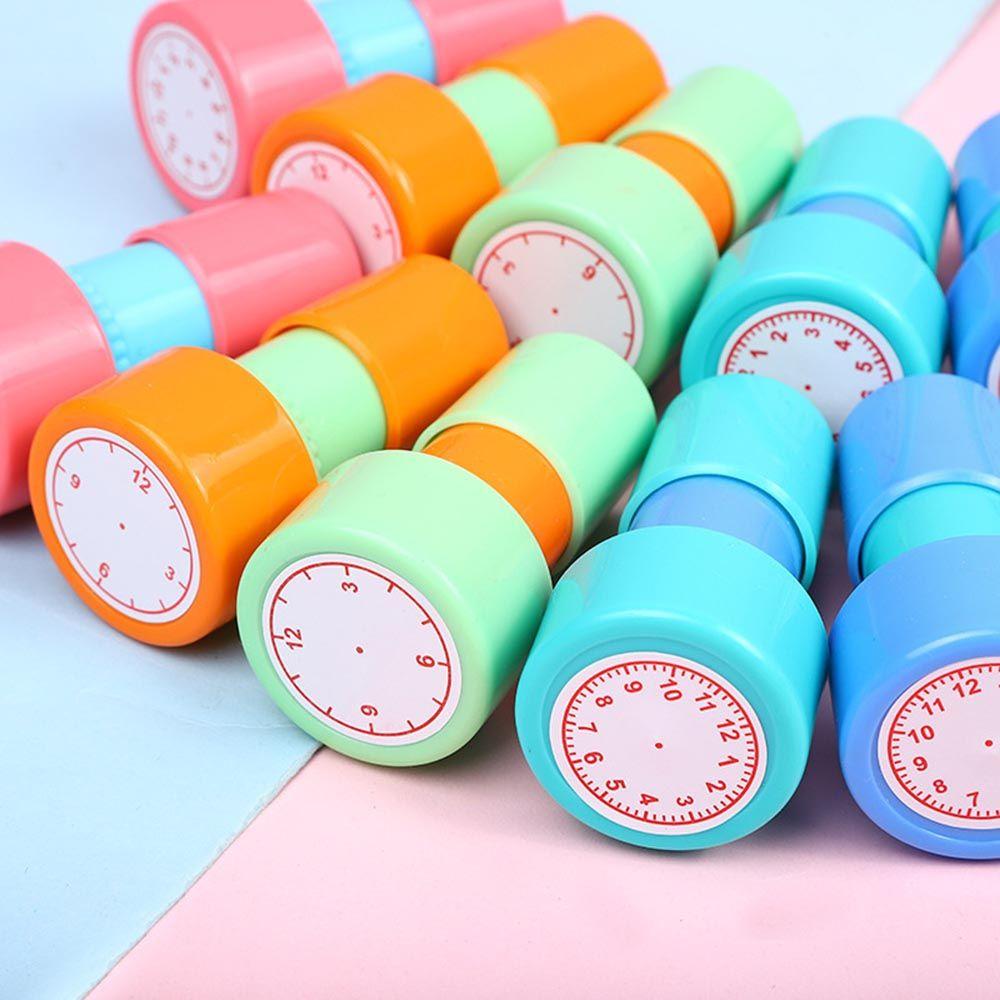 Teaching Aids Kids Toy Stamps Learning Recognition Clock Dial Student Teaching Tools Clock Stamp