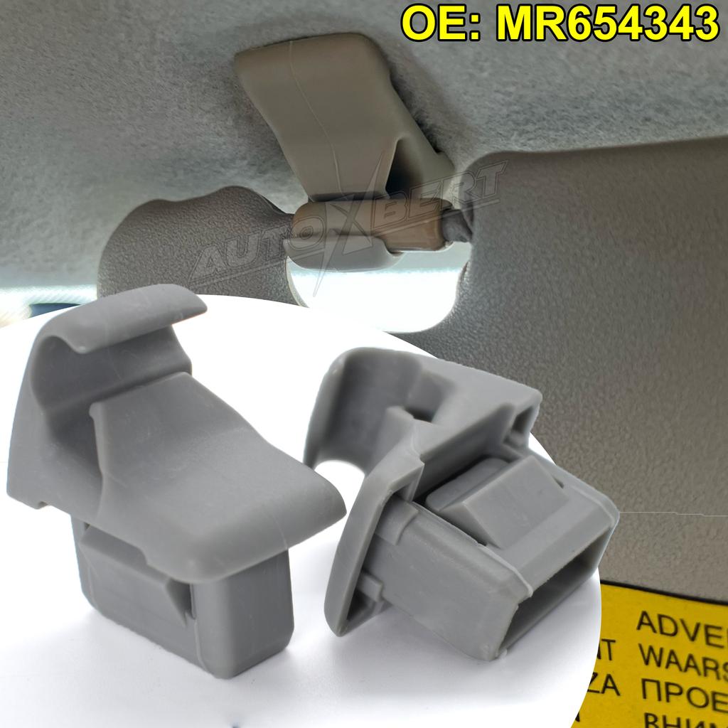 Pair Asx Mitsubishi For Lancer Lancer Evolution X Outlander Sport Mr654343 Gray Sun Visor Hook Clip Bracket Hanger Car Parts