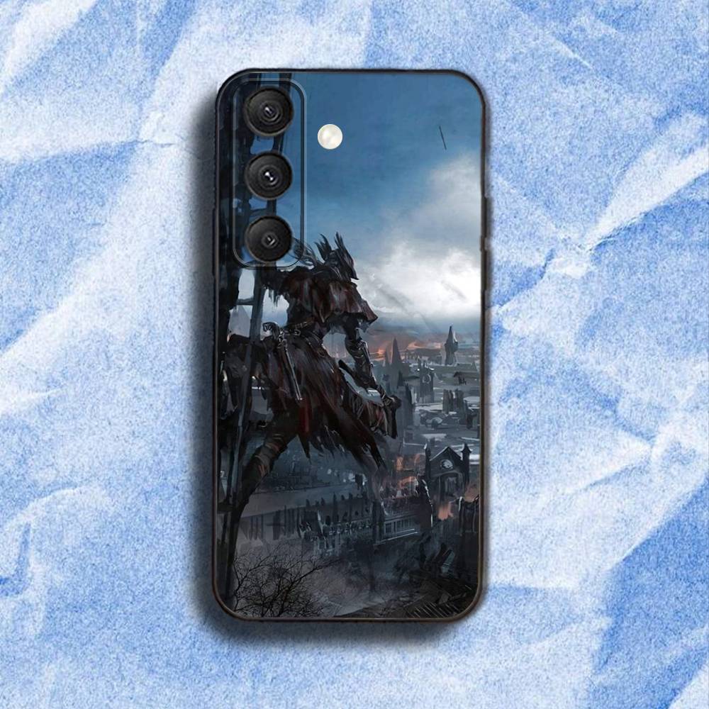 b-Bloodborne D-Dark Souls Phone Case For Samsung S 25,24,23,22,30,21,10,9,Ultra,Plus,Lite,FE,4,5G Black Soft Case