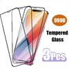 3Pcs 999D HD Full Cover Tempered Glass Screen Protector Compatible For iPhone 11 12 13 14 15 16 17Pro Max XR X XS Max 7 8 Plus SE Tempered Glass Full