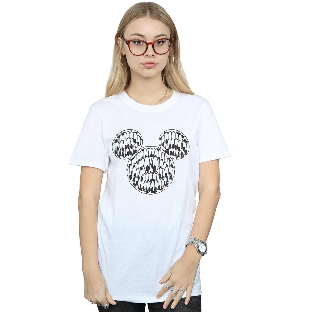 Disney Womens/Ladies Mickey Mouse Head Of Eyes Cotton Boyfriend T-Shirt