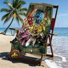 Custom Name Personalized Power Rangers Print Beach Towel, for Trip Camping Beach Party Home Decor, Birthday Gift for Family & Friends