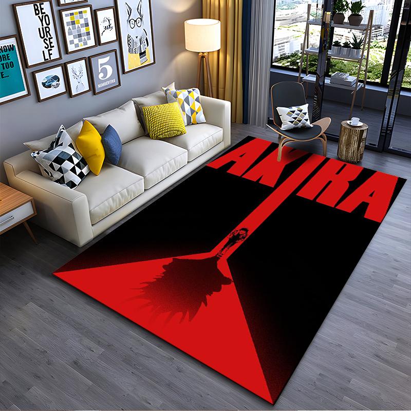 Area Rug, Akira Anime Tetsuo Red Black Minimal Line Poster, Living Room Decor, Non-Slip Mat