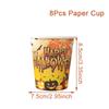 Halloween Disposable Party Tableware Sets Pumpkin Witch Paper Plate Cup Napkins Kids Favor Happy Halloween Party Decor Supplies