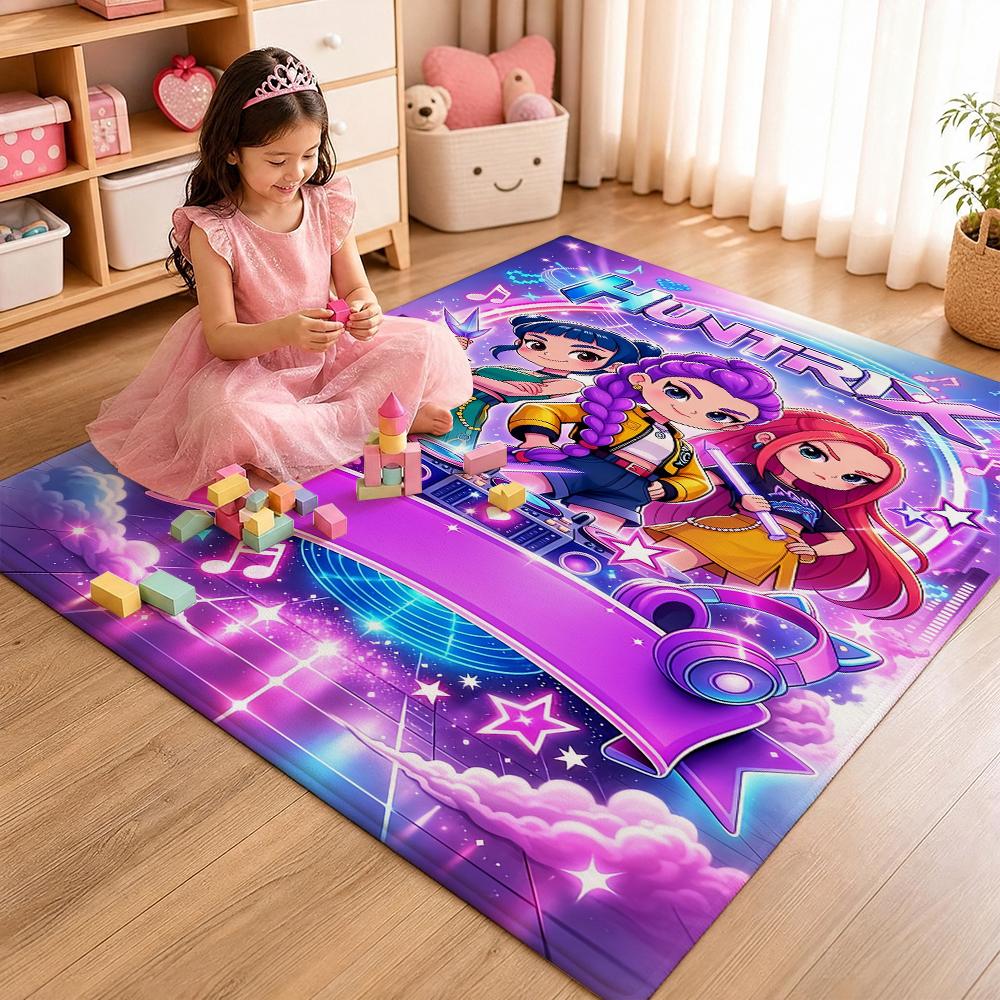 Kpop Idols Hunt Demons Indoor Rug Nonslip Thick Carpet For Hallway Doorway Kitchen Home Party Decor Holiday Gift