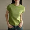 Pure Cotton High-end Short-sleeved T-shirt for Women's Summer New Curved Slim Body Top Shirt
