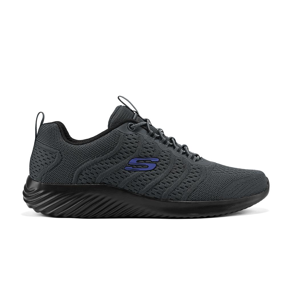 Skechers Bounder Спортивная Мода Универсальные Летние Дышащие Легкие Кроссовки для Бега Низкие Мужские кеды Серый Черный 8790305-CCBK