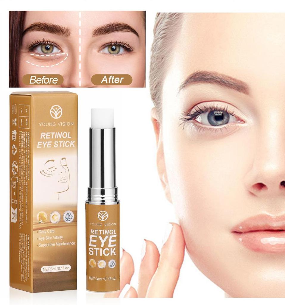 Крем-стик для глаз с ретинолом Деликатный крем для глаз, уменьшающий мешки под глазами, темные круги и морщины