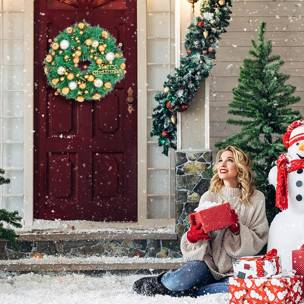 Рождественские венки для входной двери 19,7-дюймовый искусственный рождественский венок Рождественские шаровые украшения