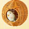 Woven Plastic Faux Rattan Bird Nest Hanging Design Birdhouses For Budgies Cockatiels And Lovebirds Cage Decoration