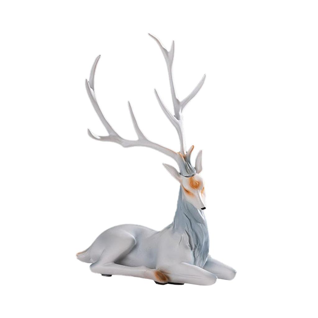 Elk Figurine Collection Resin Tabletop Ornament Animal Sculpture for Cabinet Table Centerpiece Bookshelf Shelf Home Decoration