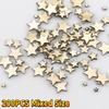 200PCS Mixed Size Wood Star Crafts Natural Unfinished Wooden Star Cutouts Blank Wooden Crafts Pieces Wood DIY Scrapbook Party