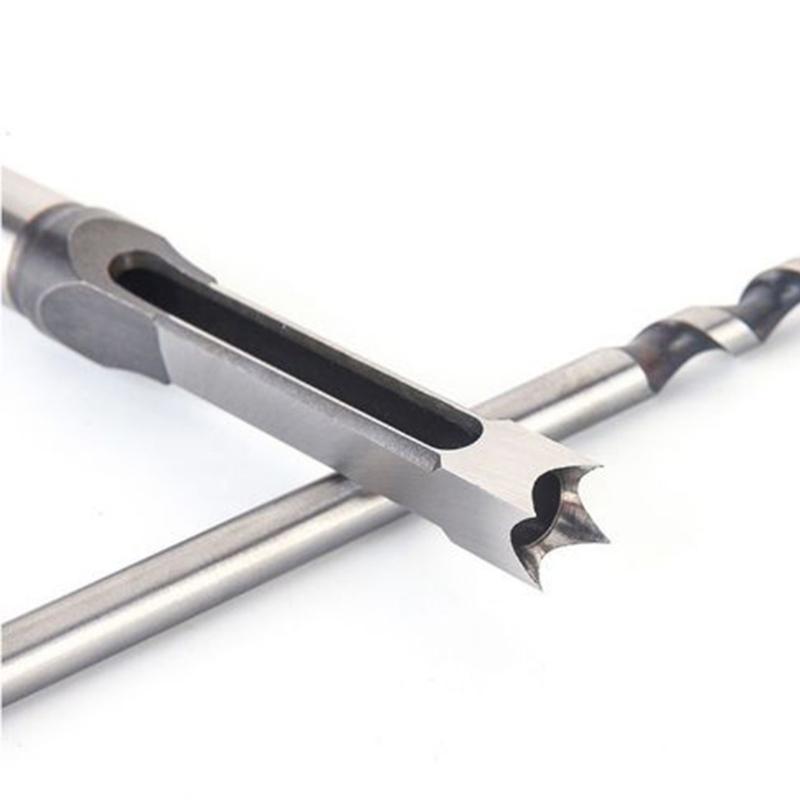 Multi-purpose Square Hole Drill Bit Steel Hardness for Sharp Durable Mortising Chisel Set 6.4 mm/8mm/9.5mm/12.7mm/14mm/1
