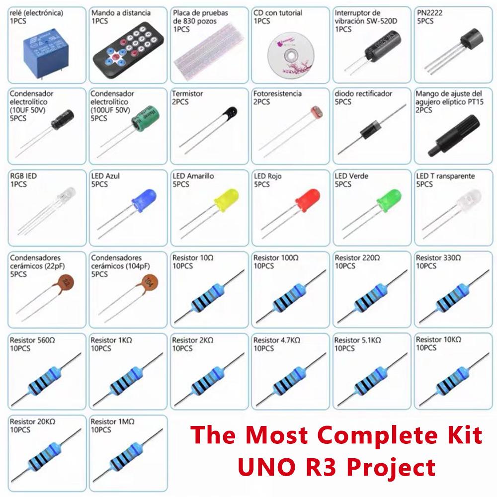 Самый полный набор для проекта программирования платы arduino Uno_R1 DIY Электронная лаборатория Умный набор для начинающих для ATmega118P