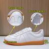 2025 New Leather Women's Shoes Sports Versatile Single Shoes Women's Spring White Shoes Women's Casual Flat-bottomed German Training Shoes Tide