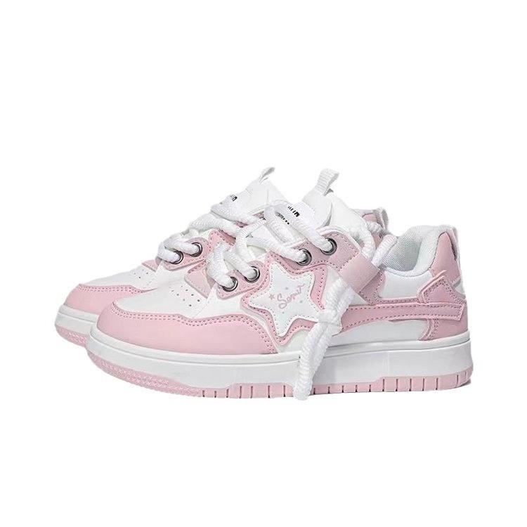 Fashion 2024 New Designer Pink Blue Platform Sneakers for Women Fashion Casual Spring Autumn White Board Shoes Female Zapatillas Mujer