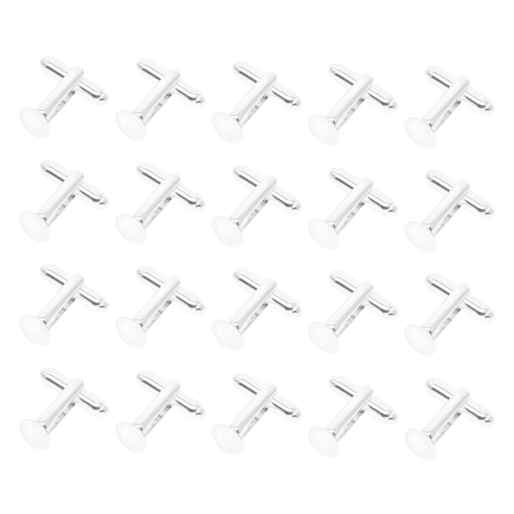 20 шт., серебристо-белые запонки «сделай сам», запонки, запонки, основа для запонок