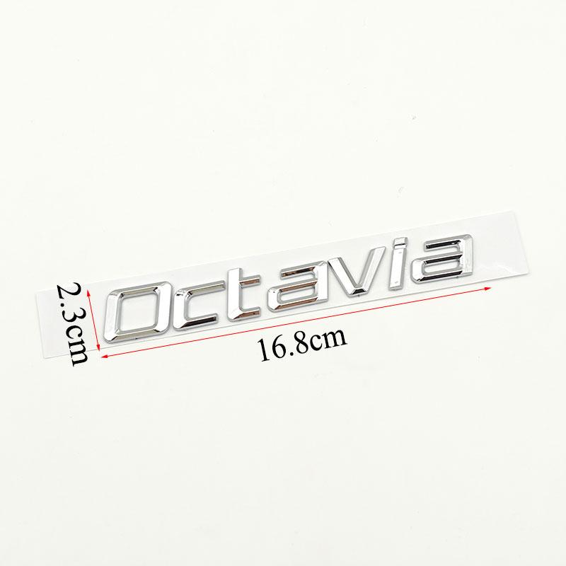 3D ABS Self Adhesive Chrome Balck Letters Logo Octavia Emblem Car Rear Trunk Sticker Badge Auto Accessories