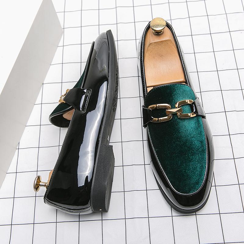 Модные роскошные брендовые зеленые свадебные туфли-лоферы с металлической пряжкой, кожаные туфли с мягкой подошвой, удобные высококачественные туфли для вождения
