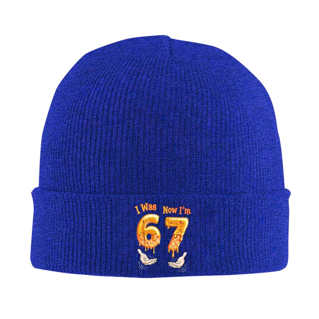 Men Women I was 6 Now Im 7 Year Old Birthday 67 Funny Beanie Hats Casual Knit Hat Spring Outdoor Sport Caps Printed Bonnet Hats