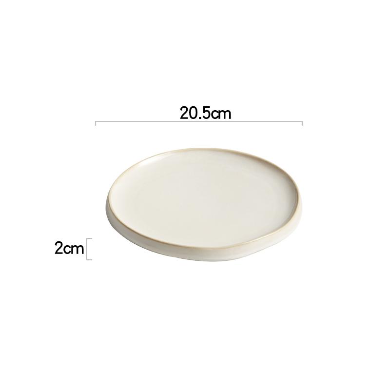 Простые керамические обеденные тарелки, круглая тарелка для пасты, стейка, ресторанная однотонная креативная посуда, поднос для закусок, десертов, посуда для готовки