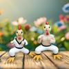 2 шт. фигурка цыпленка кунг-фу, смоляная фигурка бойца цыпленка, мультяшная скульптура животного для домашнего офиса, внутреннего и наружного украшения сада, орнамент