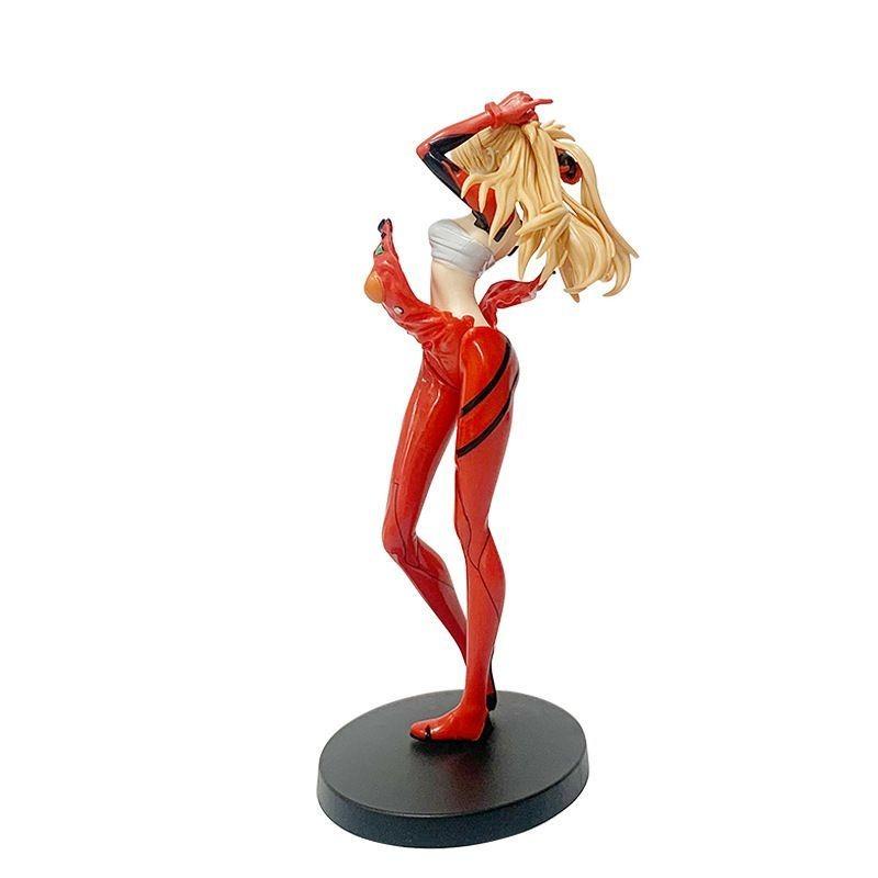 Asuka Langley Soryu Statue -02 Red Plug Suit PVC 1/7, Long Blonde Twin Tails, Sexy Action Pose Desktop Gift