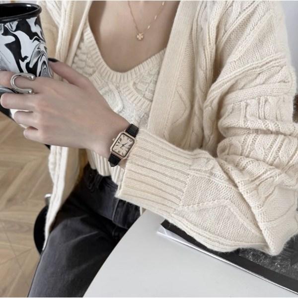 GEMBUTT Аналоговые винтажные квадратные минимальные модные наручные часы, популярные корейские часы