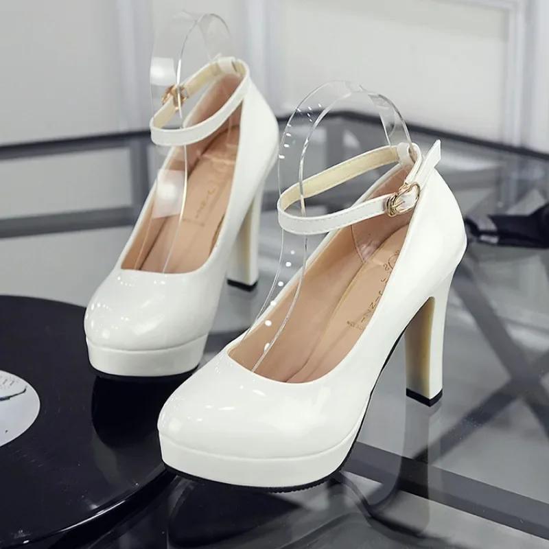 Модные женские босоножки на очень высоком каблуке 2024 года, летние женские туфли на платформе, элегантные туфли на каблуке, белые туфли для женщин, модная обувь