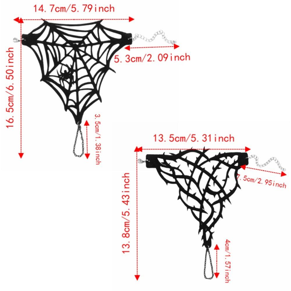 Velvet Spider Web Bracelet Black Spike Adjustable Hand Chain Gothic Bracelet Role Playing
