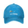 Casual Fly Fishing FisherUnisex Pun Funny Joke Baseball Caps Unisex Style Distressed Denim Headwear Sport Outdoor Summer Gift Hat