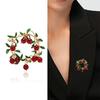 Brooch Cranberry Wreath Leaf Fruit Decor Anti-Oxidation Anti-Rust Exquisite Wear-Resistant Coat Collar Decoration Formal