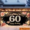 Яркие Цветы Баннер-Фон для 60-летия Баннер для Вечеринки по Случаю Дня Рождения Домашнее Украшение Фон для Фотографий Ткань
