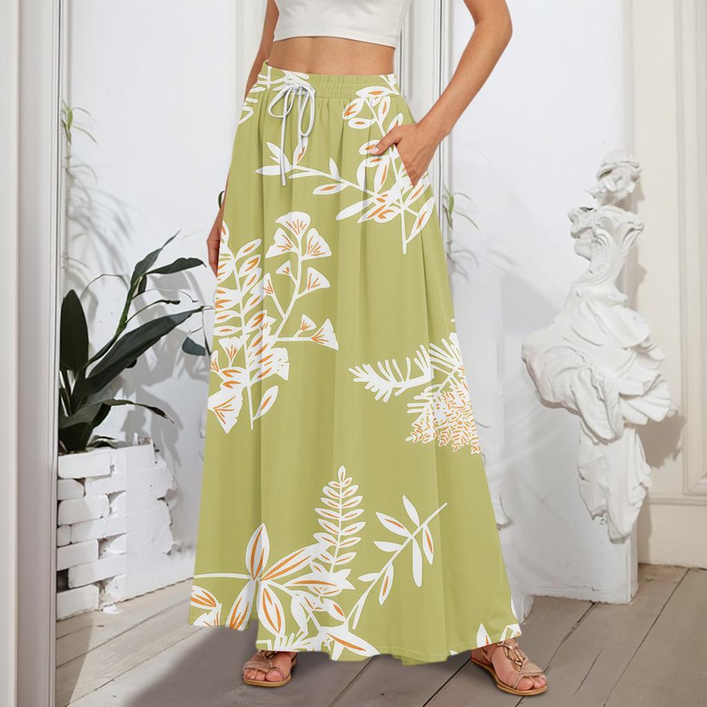 Женские струящиеся расклешенные юбки-макси с оборками и эластичным поясом, элегантные многослойные длинные юбки в стиле бохо