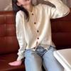 Autumn New Love Crew Neck Knitted Sweater Women's Three-dimensional Single-breasted Loose Sweater Cardigan Women's Coat