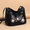 Fashion PU Leather Luxury Multi-pocket Handbags High Quality Women's Bag Flower Embroidery Design Ladies Crossbody Shoulder Bags
