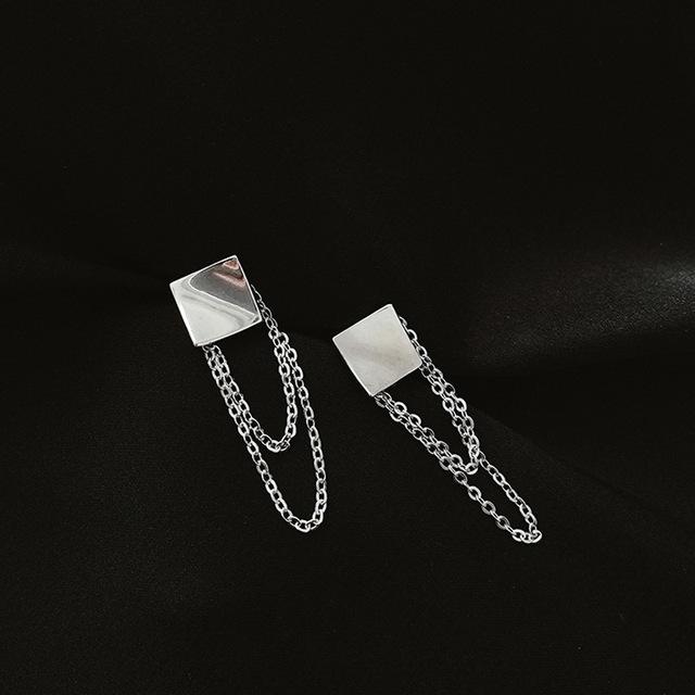 Серьги-пряжки из стерлингового серебра 925 пробы с кисточками и цепочкой для женщин, изогнутый дизайн, серьги-пряжки, оригинальные ювелирные изделия