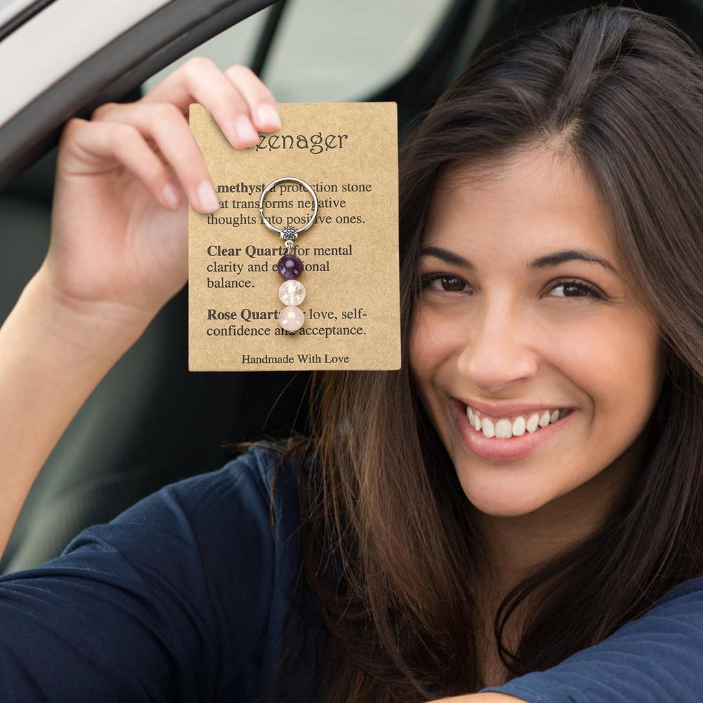 Популярный брелок с каменными бусинами, сувенирный подарочный брелок