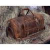 Brown Leather Duffel Bag Weekender Travel Bag Handmade Leather Duffel Luggage Bag with Shoe Compartment Carry On Overnight Bag