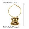 Women‘s Boho Ethnic Gold Copper Plated Jhumka Indian Earring Gypsy Zircon Vintage Big Bells Dangle Hanging Earrings For Women