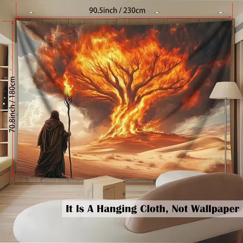 2D Moses Burning Bush Backdrop for Religious & Passover Celebrations