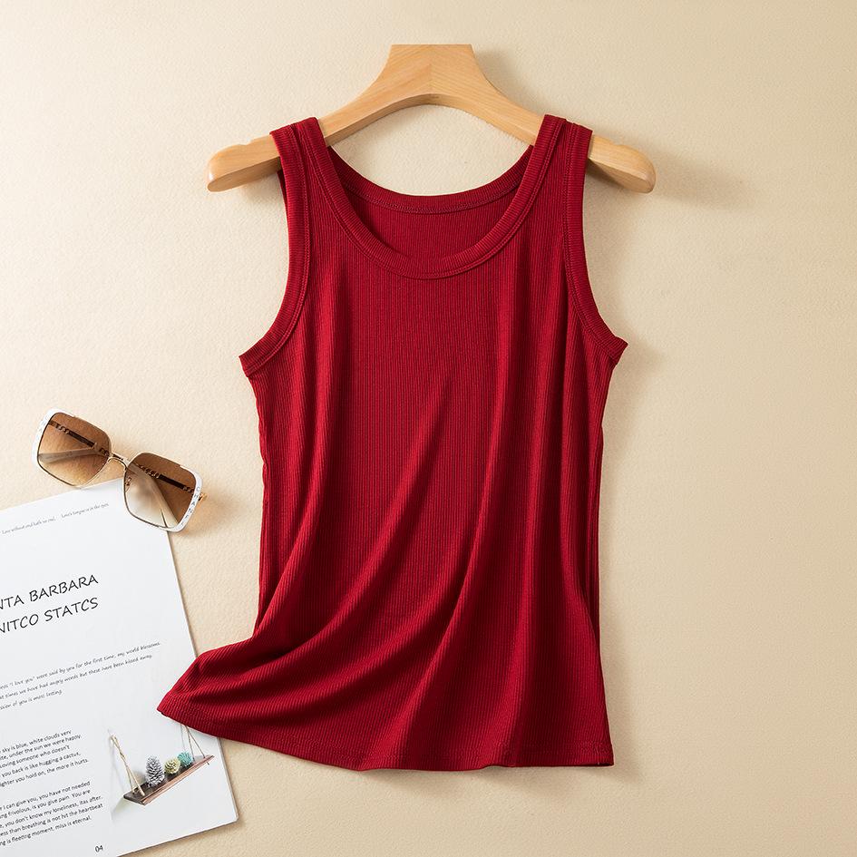 Women's Racerback Cotton Camisole - Sleeveless, Anti-Exposure, Summer Base Layer Top