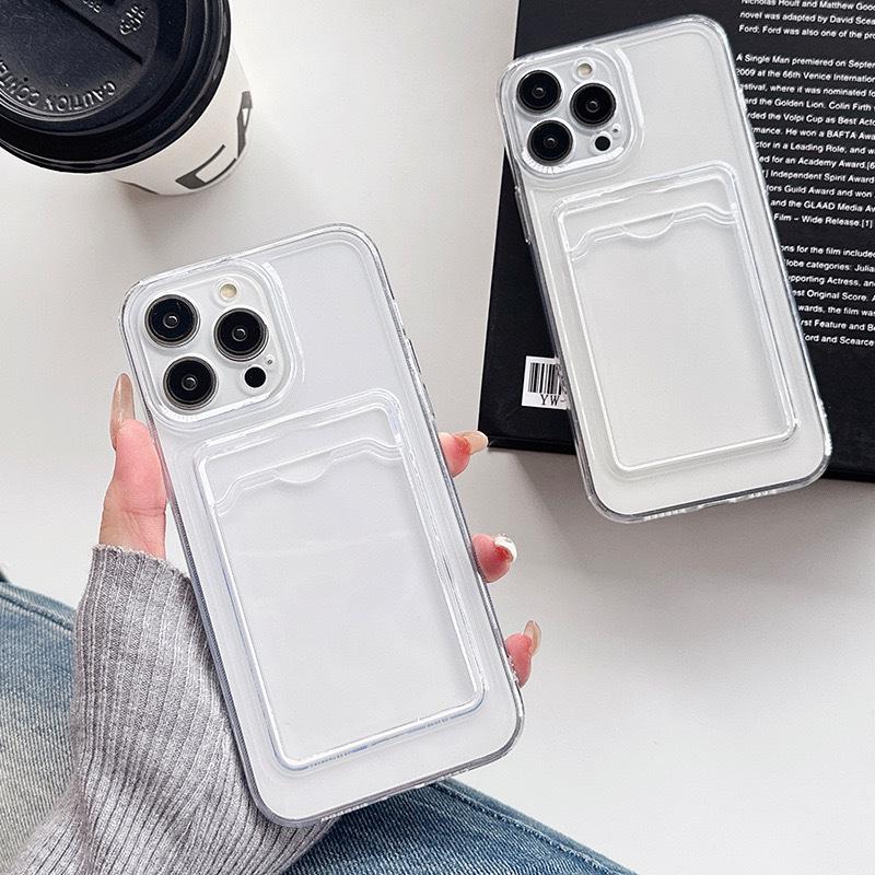 Прозрачный ТПУ чехол для iPhone 15 Plus/16 Pro Max с держателем для карт