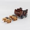 Building Block Ox Cart Medieval Chariot Assembly Small Particle Ancient Farmer And Animal Husbandry Scene Model Ornament